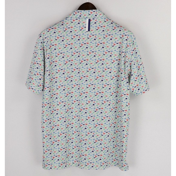Rhoback The Jurassic Polo Shirt Large Multicolor Dinosaur AOP Performance Golf - Picture 4 of 12